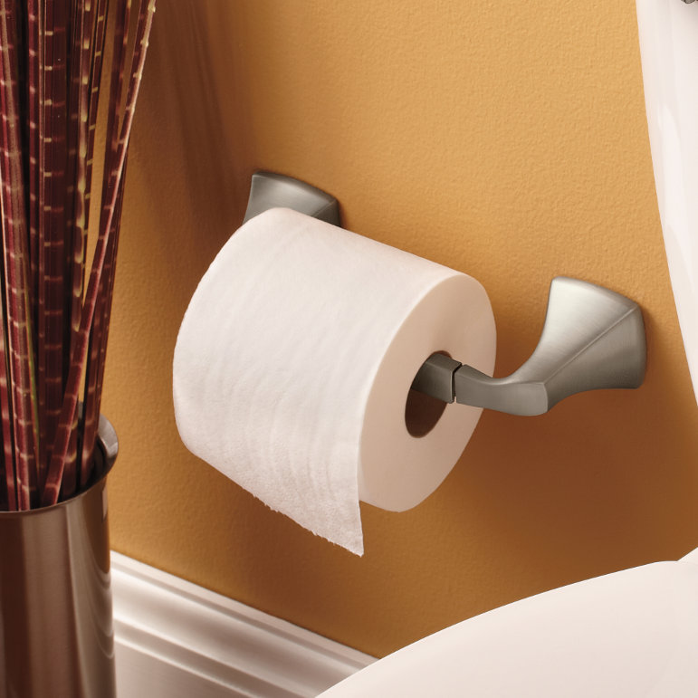 Moen Voss Wall Mounted Toilet Paper Holder, Brushed Nickel