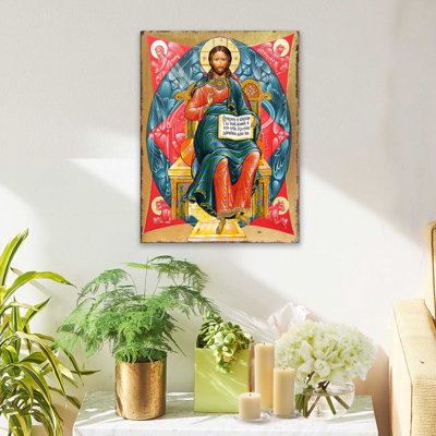 " Inspirational Icon Wooden Jesus Icon " Painting Print