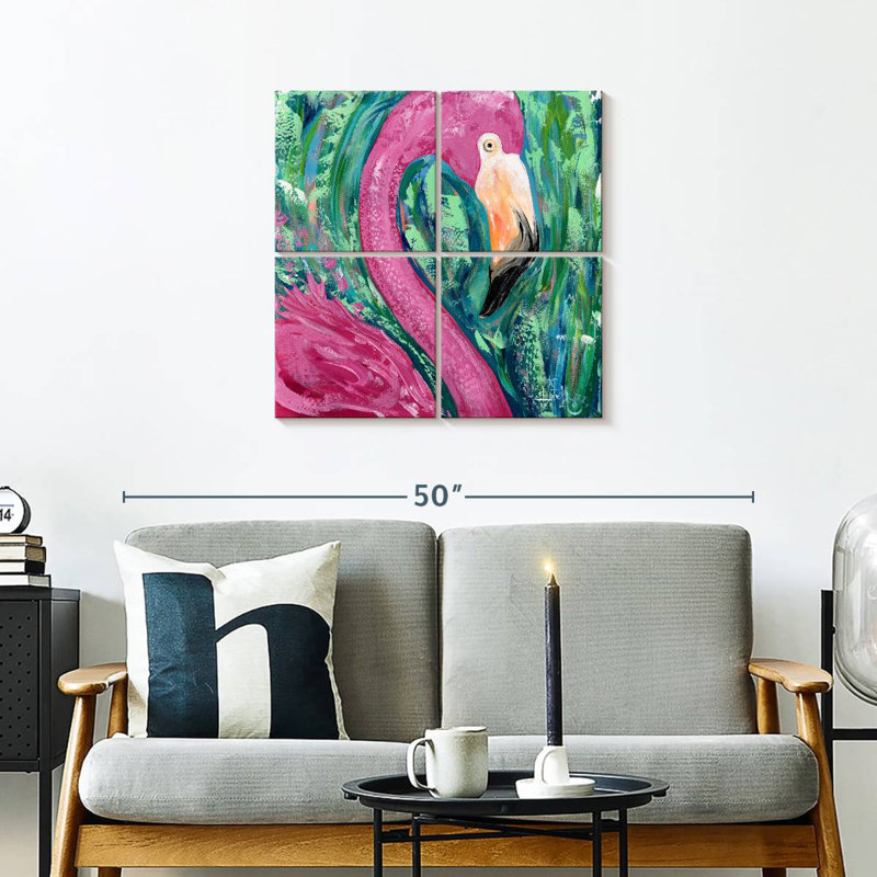 Portrait de flamant rose Brampt, H 26 po x l 26 po