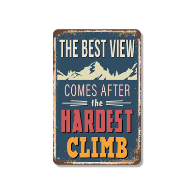 «The Best View Comes After The Hardest Climb» (ensemble de 2) en aluminium de 7 po x 10 po