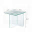 Table d'appoint en verre trempé transparent avec bords arrondis