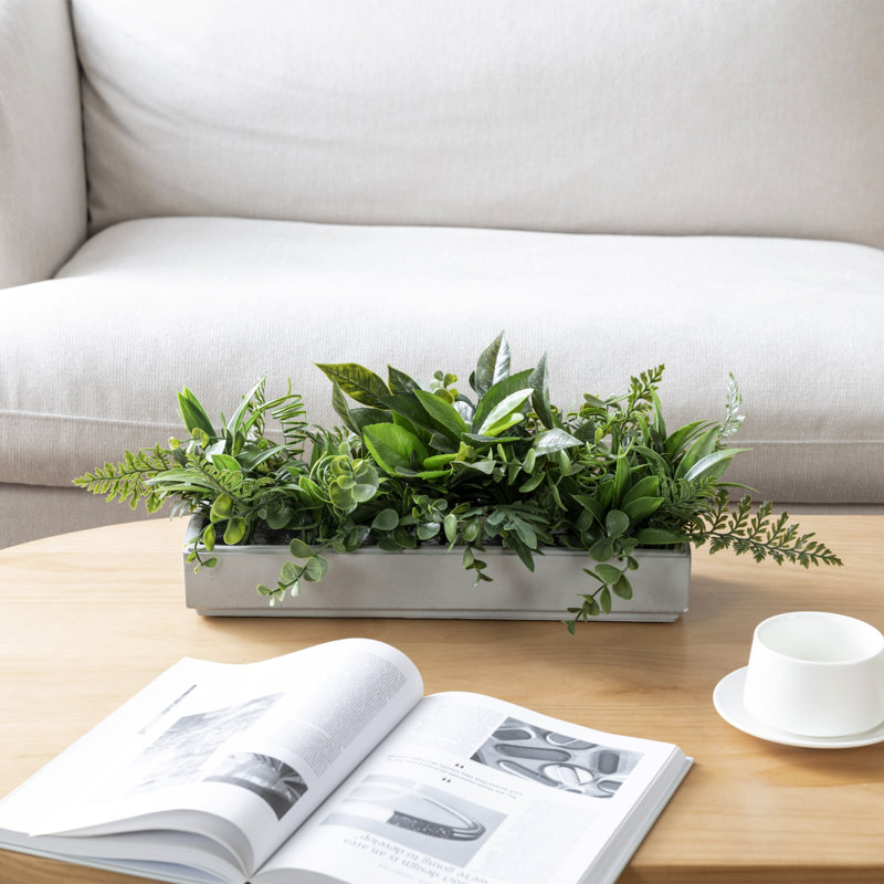 15cm Faux Plant in Cement Pot