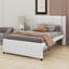 Lit plateforme tapissier avec lit gigogne-413692908