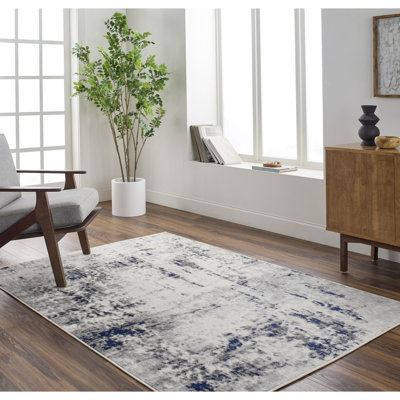 Ceslie Gray/Dark Blue Area Rug