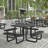 Hadleigh Commercial Grade Expanded Mesh Metal Outdoor Picnic Table-1811959325