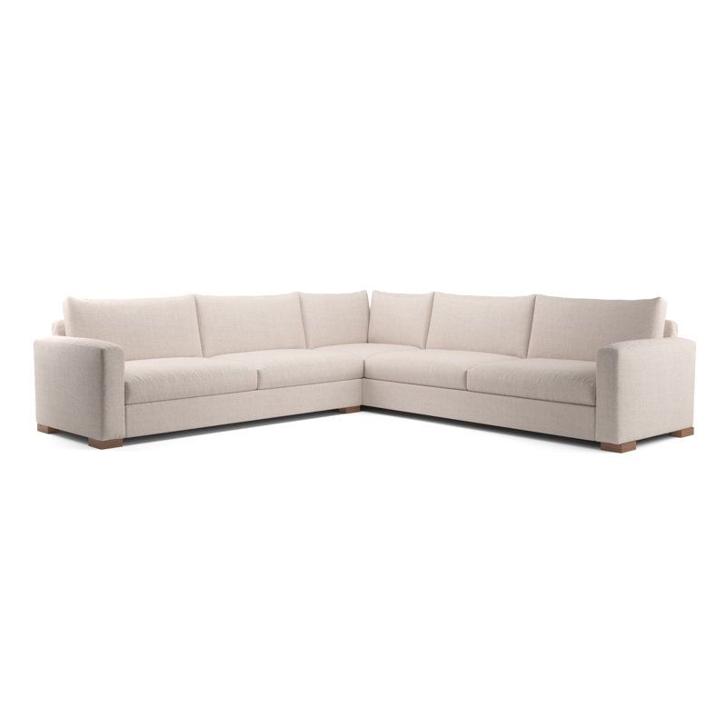 Canapé modulaire en L, Mélange de polyester ivoire Nevis