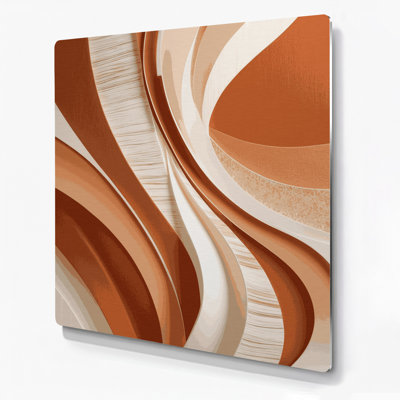 Abstract Landscape 13 Beige Metal Wall Art