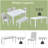 6-Person Rectangular Dining Set with Bench, Solid Wood MDF, White Table, Classic Gray Upholstered Seating