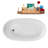 51" Streamline Soaking Glossy White Freestanding Tub and Tray With Internal Drain-101413135