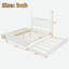 Lit plateforme rétro avec 2 tiroirs de rangement, lit gigogne et tête de lit à broche-805221210