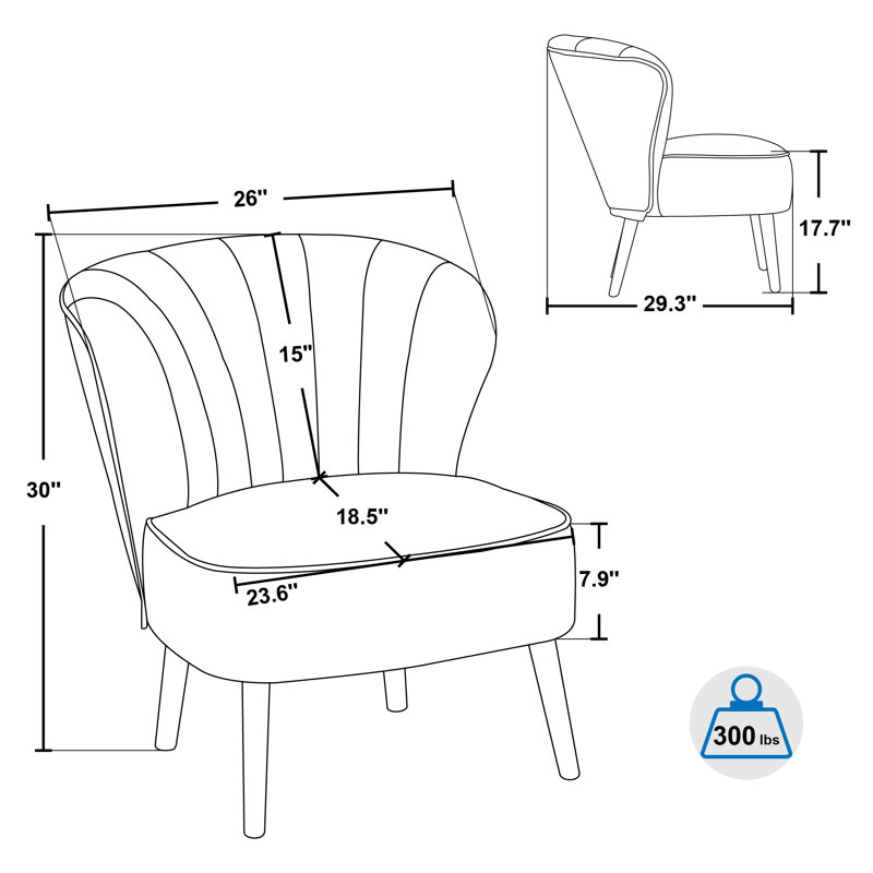 Velvet Accent Chair, Club Chairs, Upholstered Wingback Side Chair, Cream White