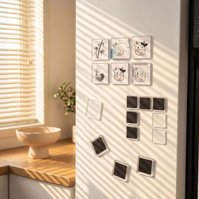 Decorative craft Blank  Acrylic Fridge Magnets Clear Black White Blank Acrylic Magnet Blanks For DIY