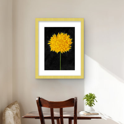 Yellow chrysanthemum - Framed Matted Print for Bedroom Decor