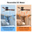 42 inch ceiling fan no light with remote control, low profile flush mount ceiling fan without light,noiseless reversible dc motor with timer