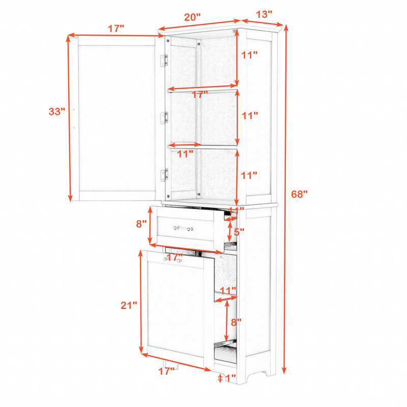 Armoire de salle de bain autoportante Zartasha