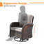 Ensemble de conversation de patio en osier 5 pièces Aristil avec fauteuil pivotant et repose-pieds Aristil-120284813
