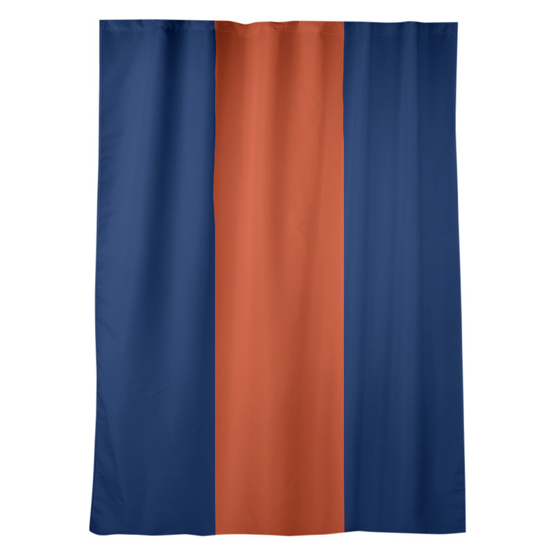 Room Darkening Curtain Single Panel, Orange/Navy Blue/Orange