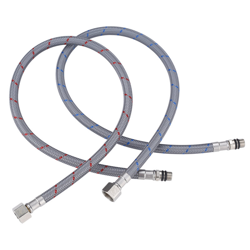 Tuyau de robinet de cuisine pour salle de bain ARCORA, conduites d'alimentation en nylon tressé en filetage de compression 3/8 po x connecteur mâle M10 (1 paire)