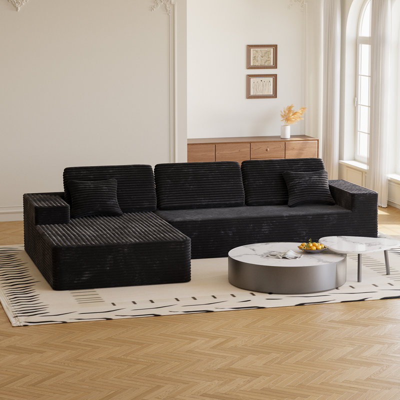 109.5" Cloud Sectional Couch with L-Shape Chaise,Modern Modular Sofa with Deep Seat, Upholstered Couches for Living Room Bedroom Apartments,No Assembly Required