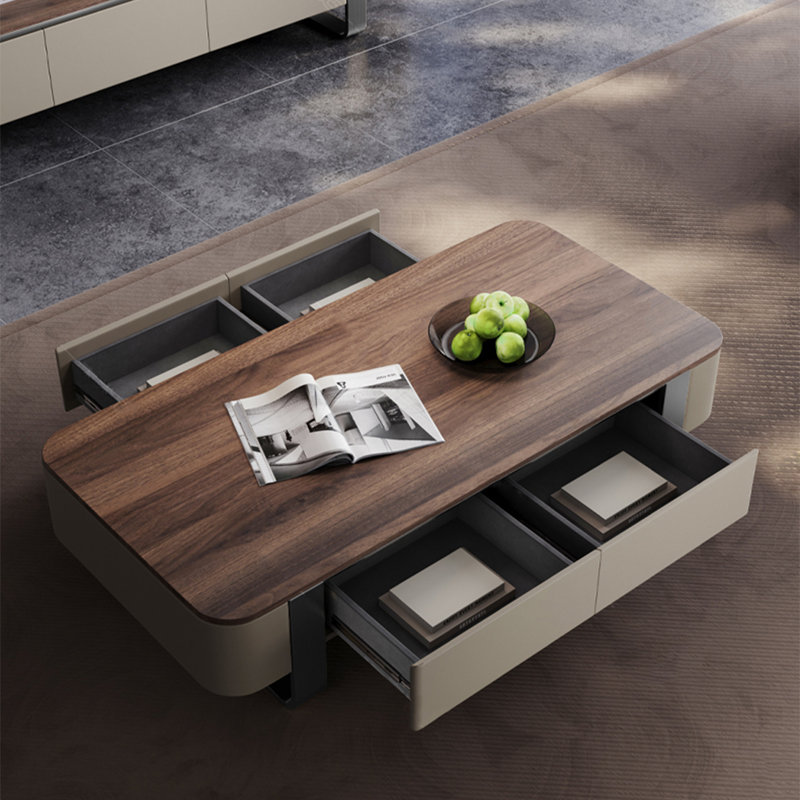 Luxury-Style Solid Wood Coffee Table, 15.7" H x 63" L x 27.6" W