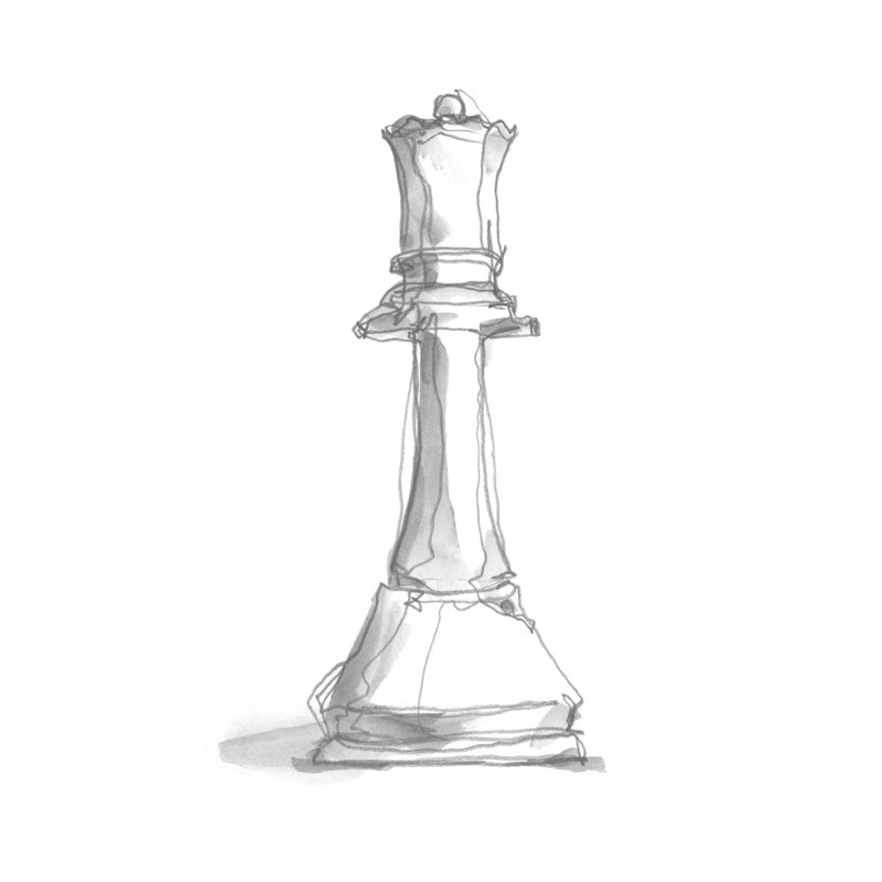 Chess Piece Study III, 30cm H x 20cm W, Wrapped Canvas