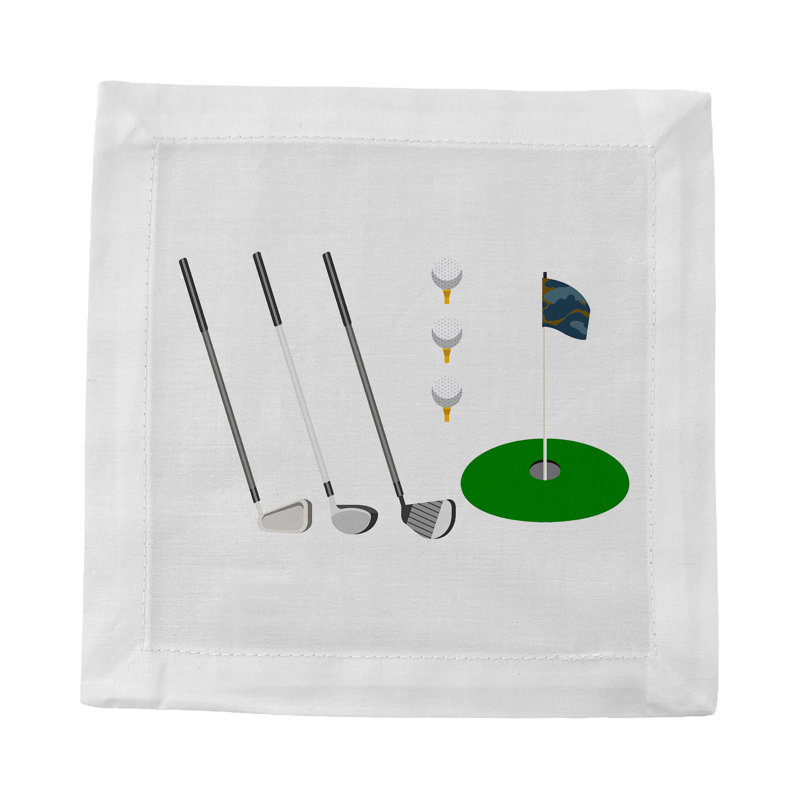 Golf Cotton Sateen Cocktail Napkins