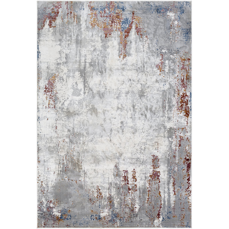 Tapis gris anthracite/gris clair abstract Jacksonport, Rectangle 9 pi x 12 pi 3 po