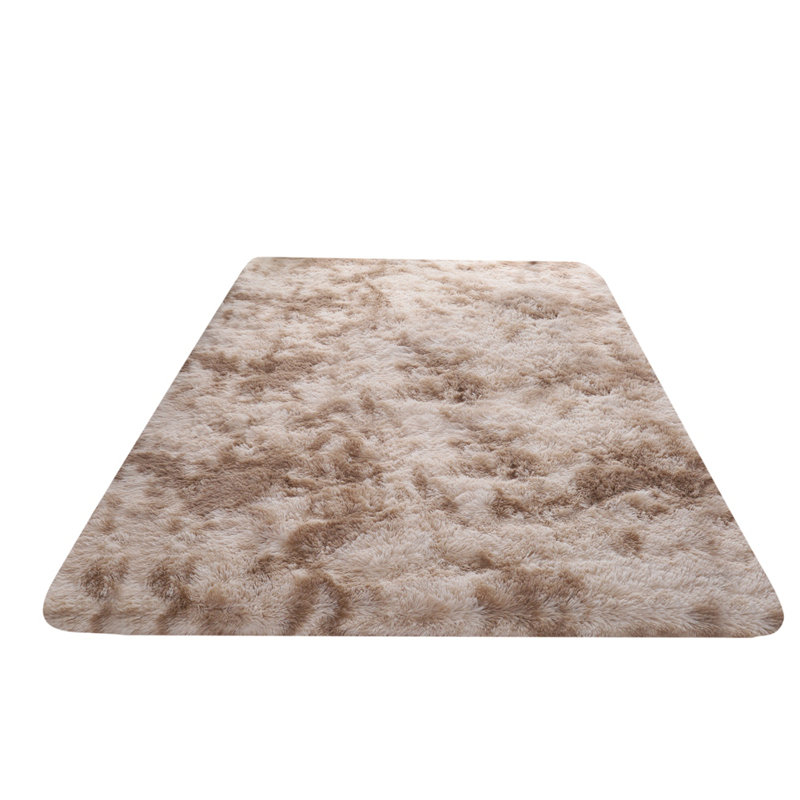Fluffy Tie-Dye Gradient Area Rugs Carpet Rugs Bedroom Soft Long Plush Rug, Brown, 19.68 X 63", Runner 1'7" x 5'3", Brown