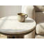 Black Aluminium Round Side Table with White Marble Top