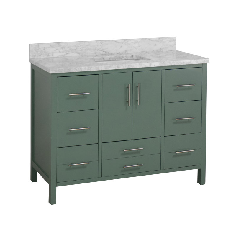 Ensemble de meuble-lavabo simple 48 po Kiara, Marbre, Vert sauge