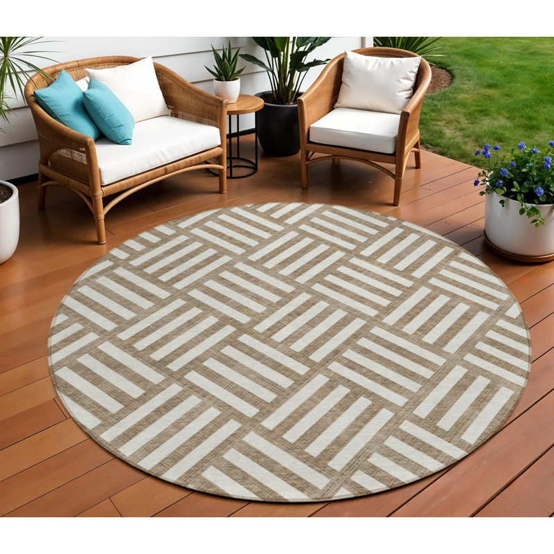 Tapis rond ivoire 8 po