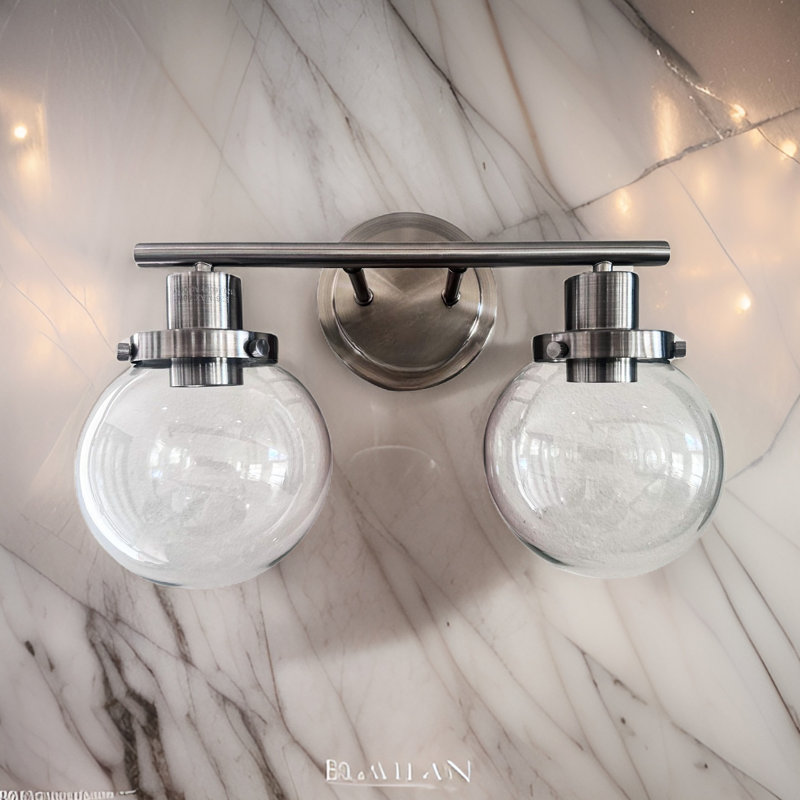 Bathroom Vanity Fixture, 2- Black Wall Sconce, Clear Glass Shade For Living Room, Bedroom, Hallway, Porch Metal With Shade, Vintage Mounted Lights Mirror,