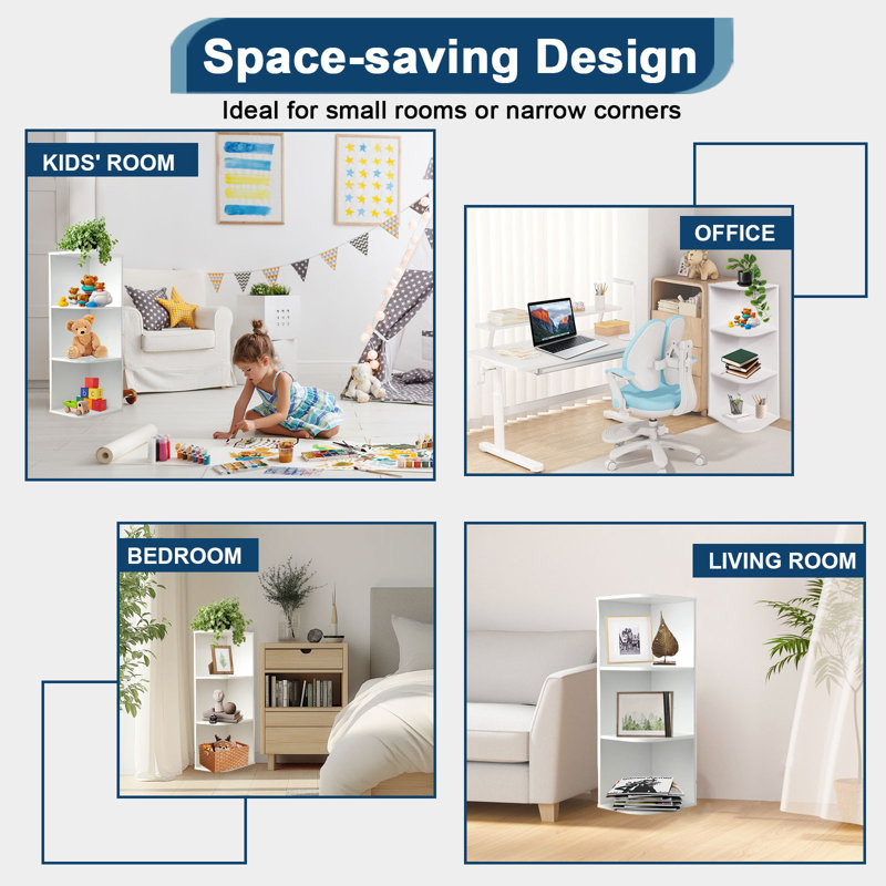 3-TIER CORNER BOOKCASE