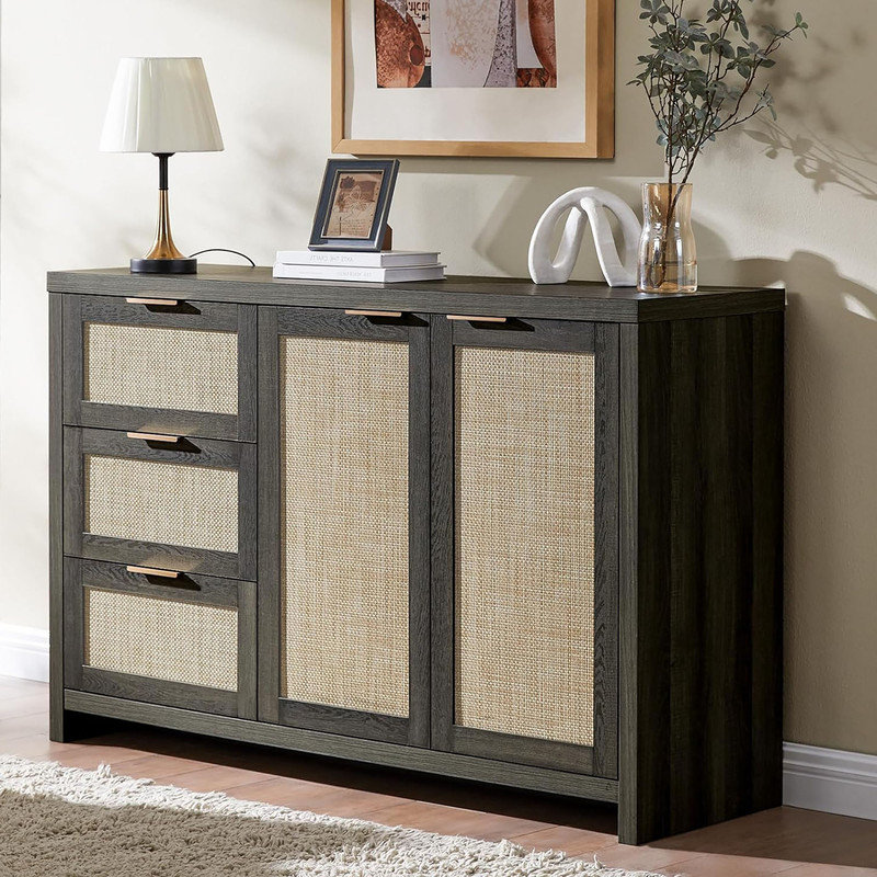 Bayou Breeze 3 Drawer Storage Cabinet Accent Cabinet with 2 Door ...