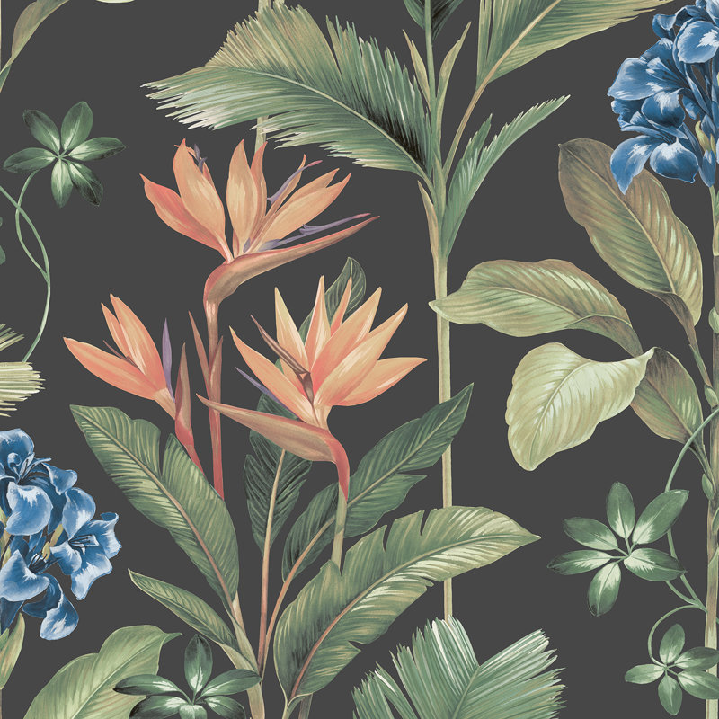 Reddick 10.05m x 53cm Matte Wallpaper Roll, Charcoal