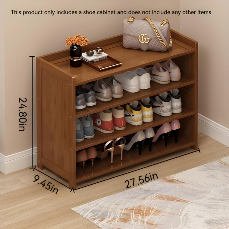 Multi Layer Bamboo Shoe Rack For Household Use. Large Capacity Storage Shoe Cabinet At The Entrance, Simple And Space Saving