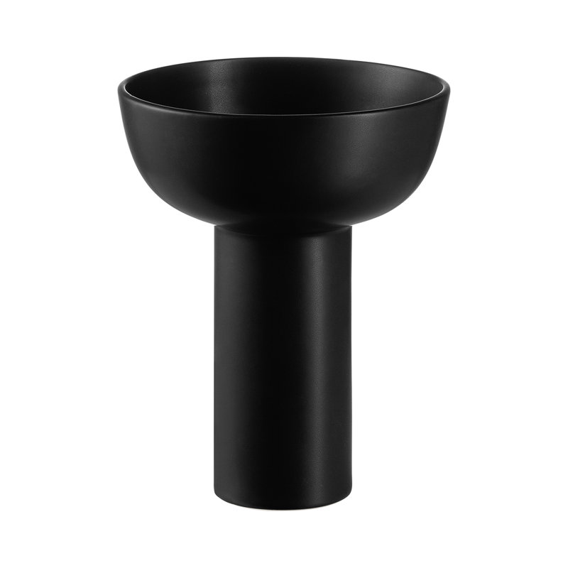 MIYABI Japanese Ceramic Table Vase 8.3", Black