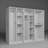 Modern White Wardrobe with Numerous Shelves, 86.6 x 70.9 x 20.4 inches | 100% Melamine Coated Particle Board, Thickness: 0.7 inches | Wall-Mountable Design for Stylish and Functional Storage Solutions-2078922117