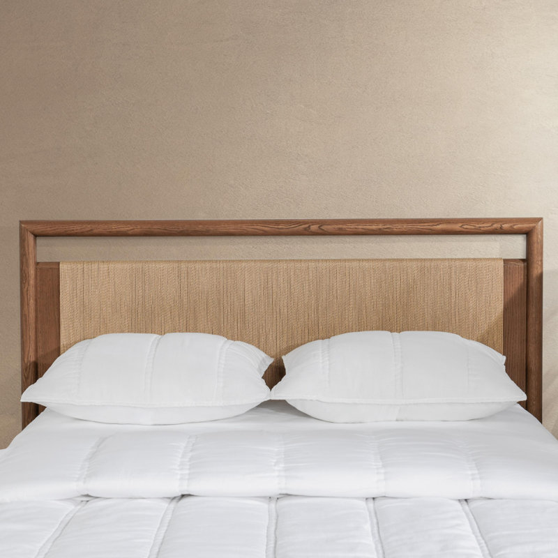 Corda Oak Wood Brown Queen Platform Bed, Queen