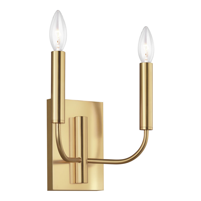 Brianna 2 - Light Candle Wall Light, Burnished Brass