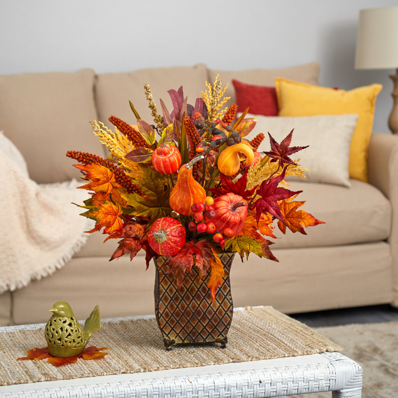 Arrangement floral mixte en pot