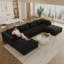 Luxueux canapés modulaires surdimensionnés, tissu en velours côtelé, Modern Living