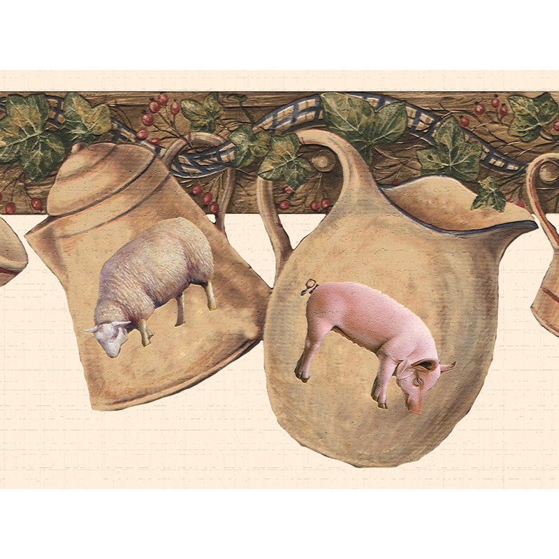 Bordure de papier peint à peindre L 15 pi x l 7 po Starkes Farm Animals