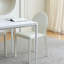 Chaise d'appoint blanche en acier au carbone à dossier solide (ensemble de 2)