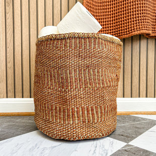 Tonal Raffia Storage Basket