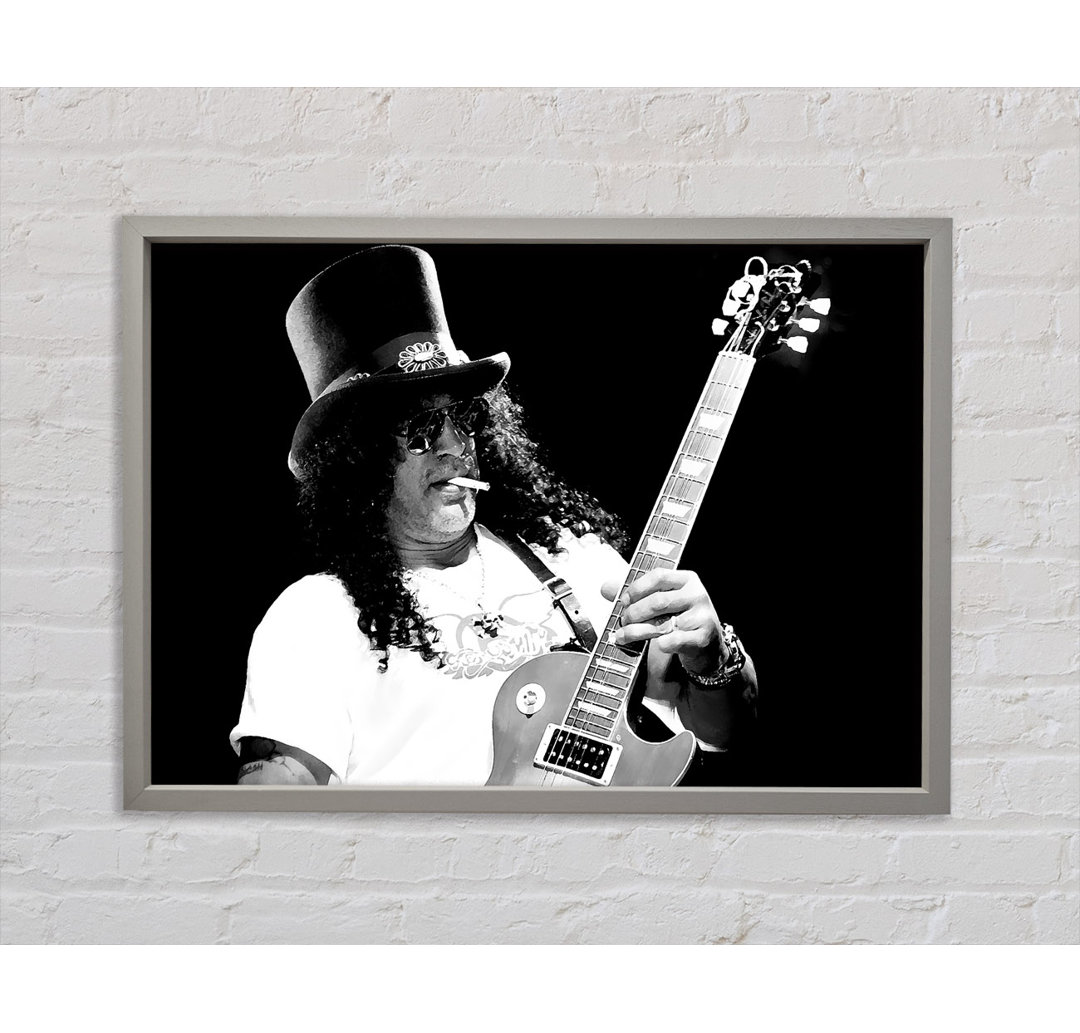 Slash auf der Gitarre - Einzelner Bilderrahmen Kunstdrucke auf Leinwand