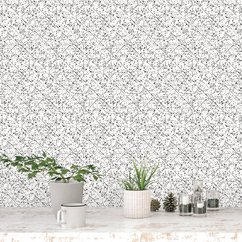 Rouleau de papier peint à motif floral Tanger L 33 pi x l 21 po Bazar, Monochrome