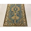 Tapis unique bleu clair / ivoire noué à la main 3 pi 4 po x 9 pi 7 po One-of-a-Kind