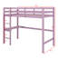 Structure de lit mezzanine en bois d'hévéa avec bureau intégré, barrière de sécurité et échelle-1625248300