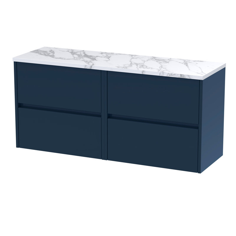 Havana 120.5cm Double Bathroom Vanity Base Only, Midnight Blue